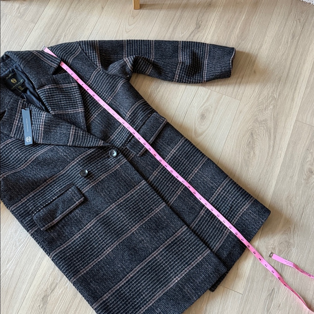 NEW- House of Harlow 1960 Wool Blend Plaid Coat - Picture 10 of 13